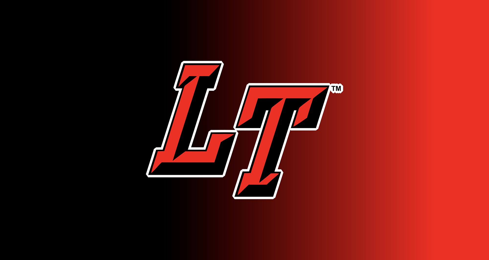 Lake Travis ISD banner image with the LT logo centered over a black to red gradient border.