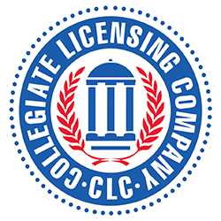 This is an image of the collegiate licensing company seal in red, blue, and white.