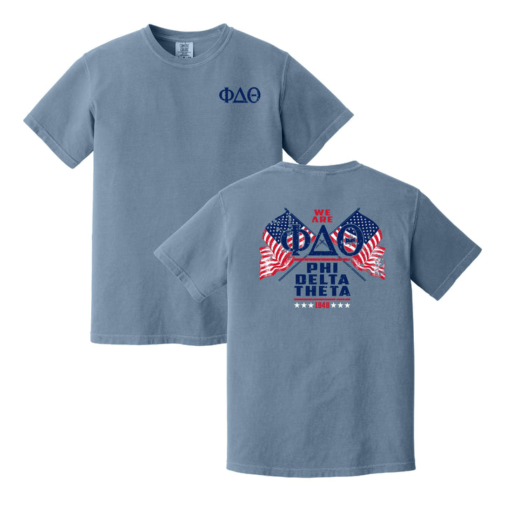 Phi Delta Theta Crossed American Flags T-Shirt