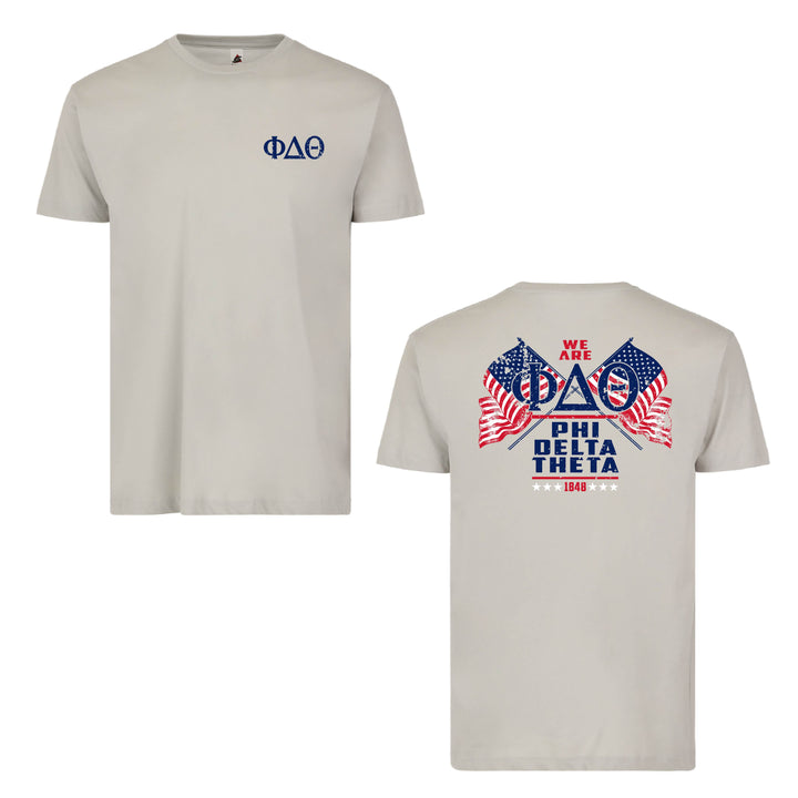 Phi Delta Theta Crossed American Flags T-Shirt