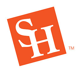 Sam Houston State University slanted SH logo in orange.