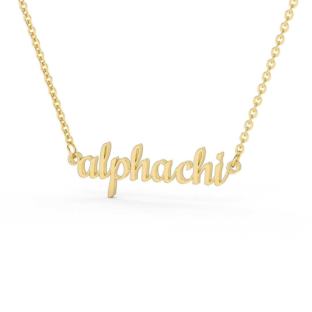 Stainless Steel Alpha Chi Script Necklace